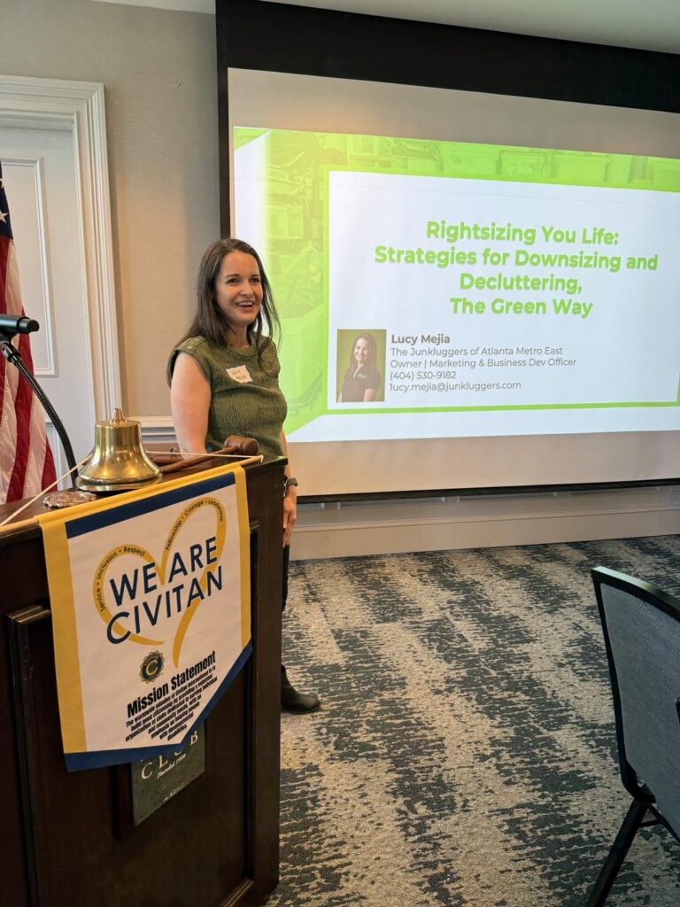 Lucy Mejia Owner Of The Junklugger Speaking At The Duluth Civitan Club Meeting