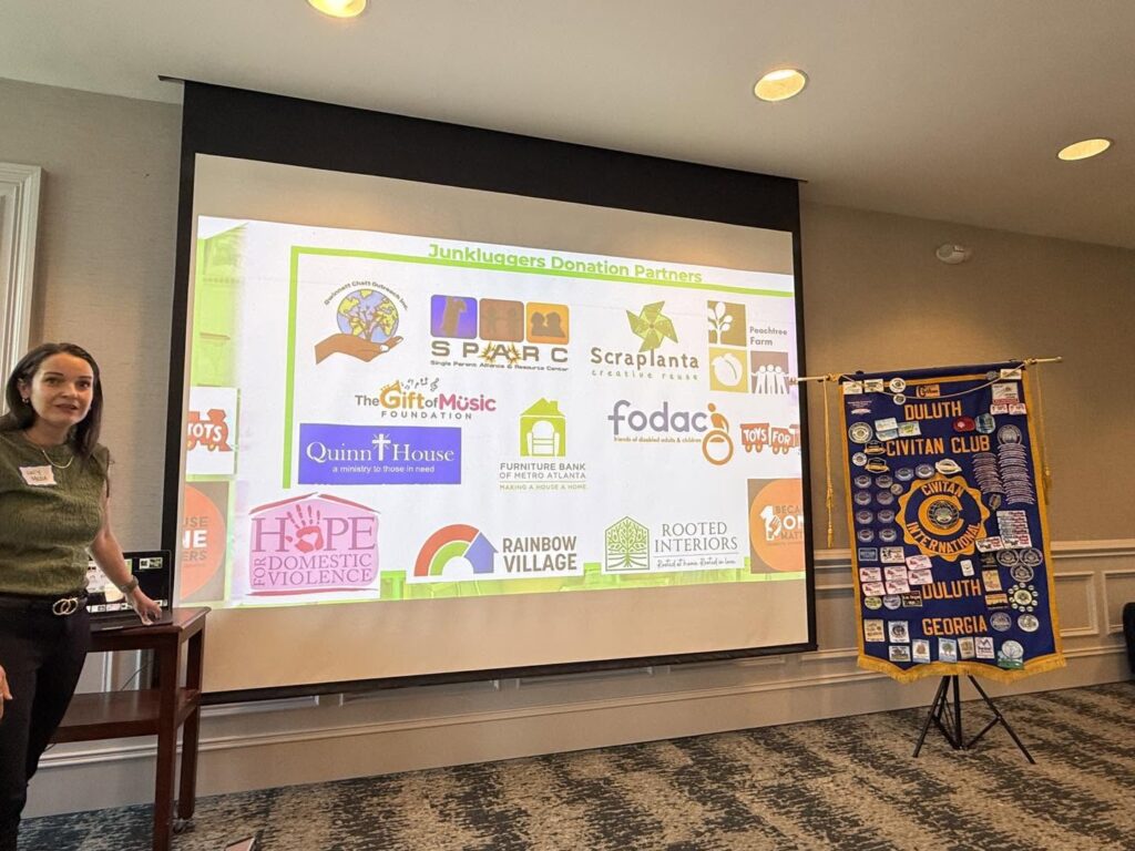 Lucy Mejia Owner Of The Junklugger Speaking At The Duluth Civitan Club Meeting4
